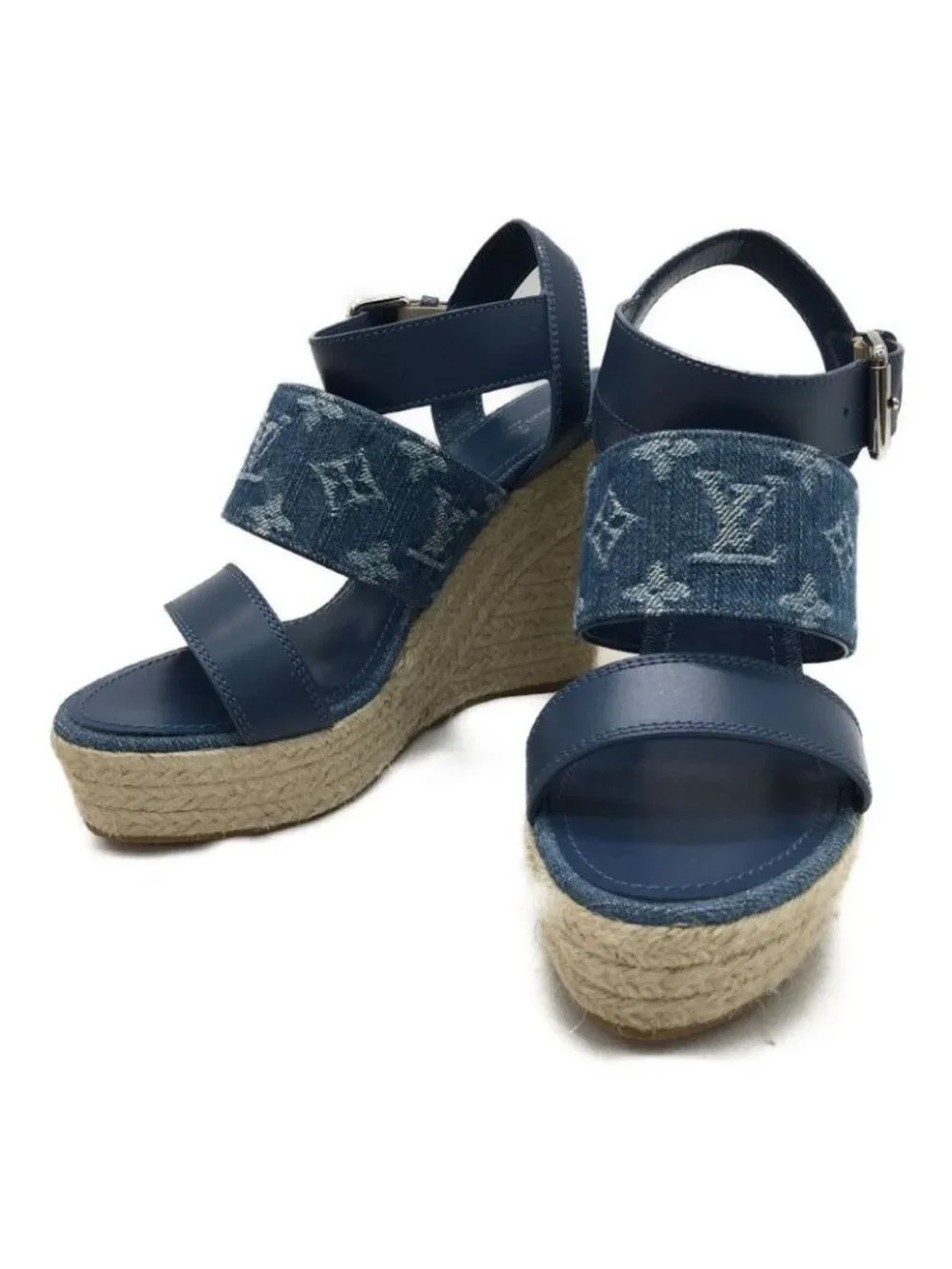 Louis Vuitton Sandals Wedge Sole Starboard Line Sky Blue